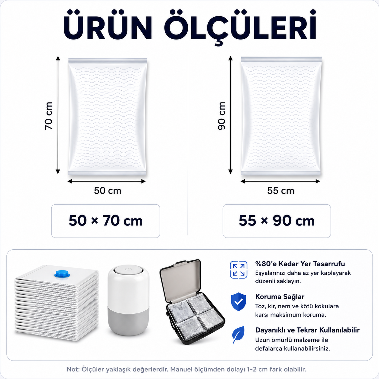 Travelly Vakumlu Valiz Torbası Seti