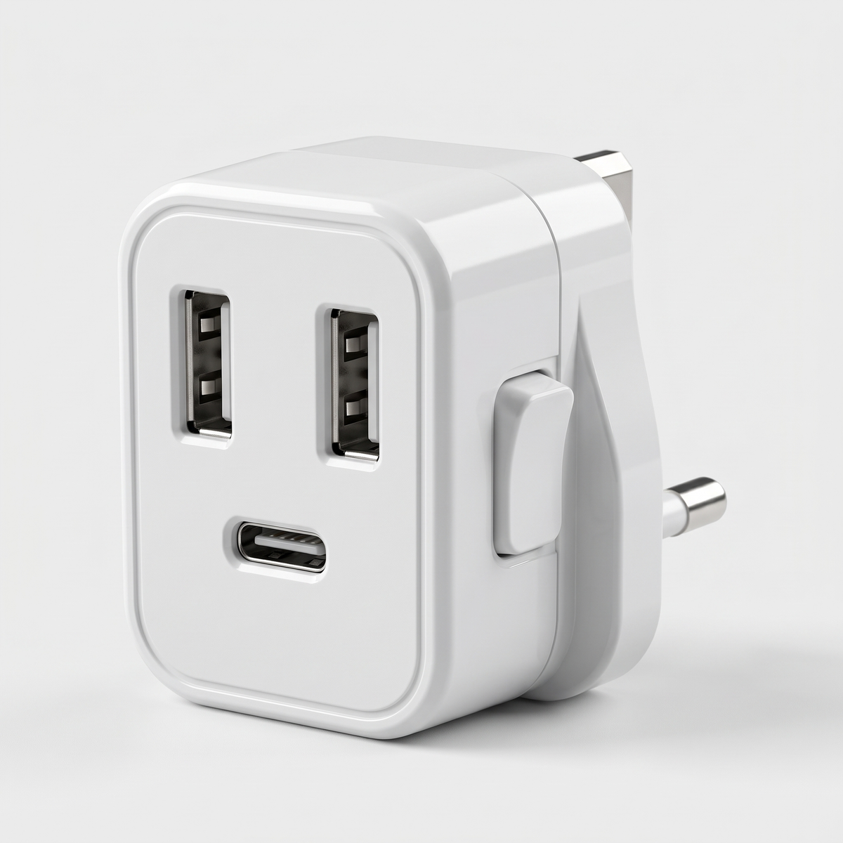 Seyahat adaptörü USB girişleri yakın çekim detay