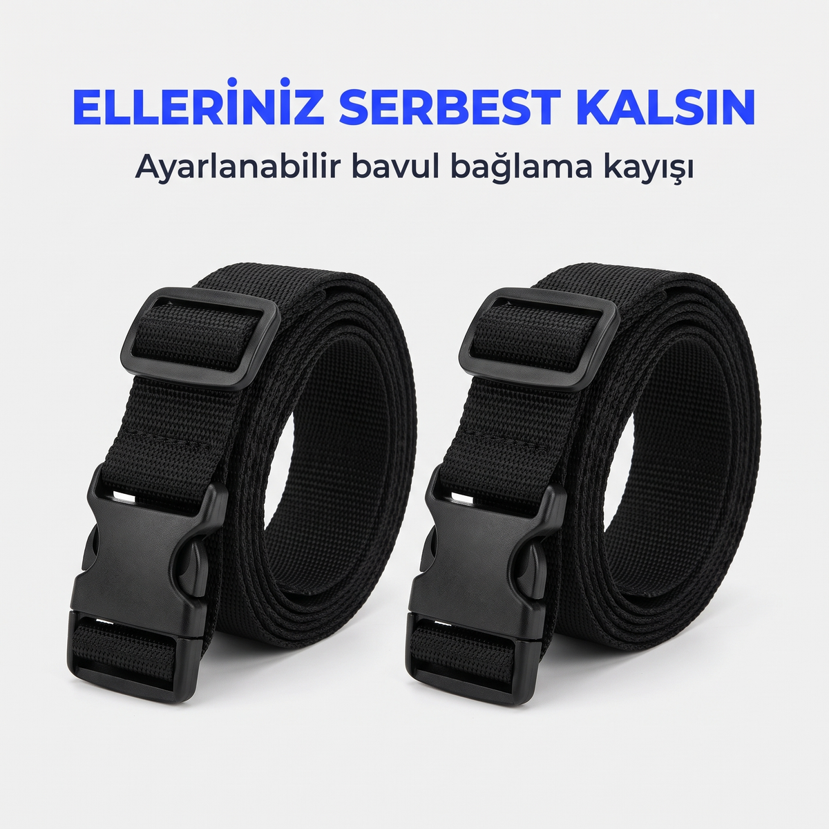 Travelly ayarlanabilir bavul bağlama kayışı 2 adet