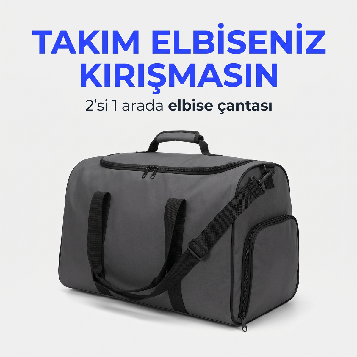 Travelly 2si 1 arada elbise çantası ve omuz seyahat çantası