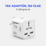 Travelly üniversal seyahat adaptörü 150 ülke uyumlu