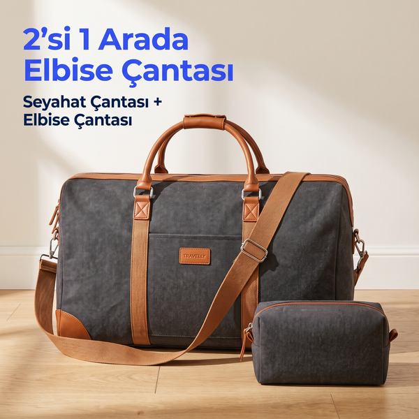 Travelly 2'si 1 arada elbise çantası