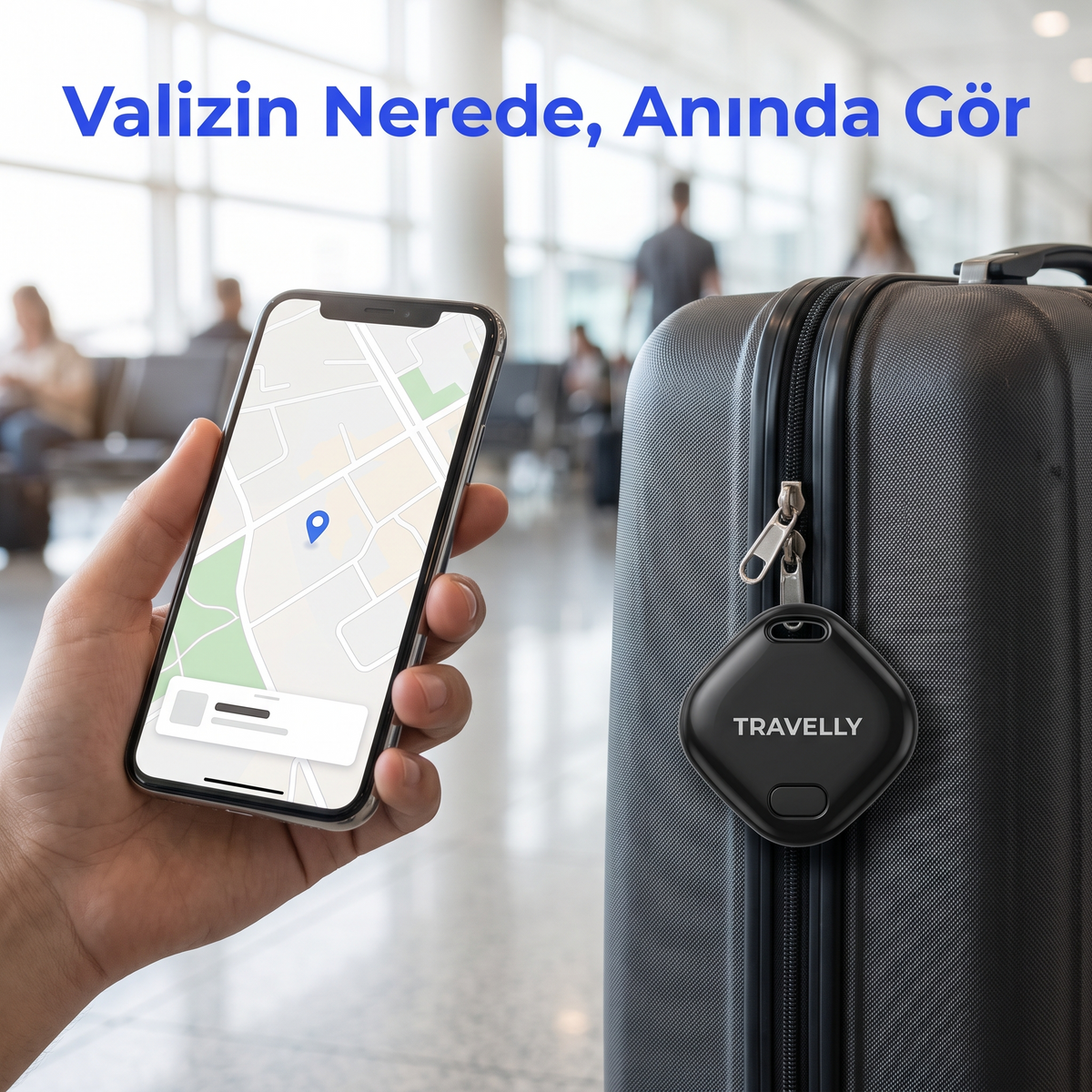 Valizin konumu telefonda