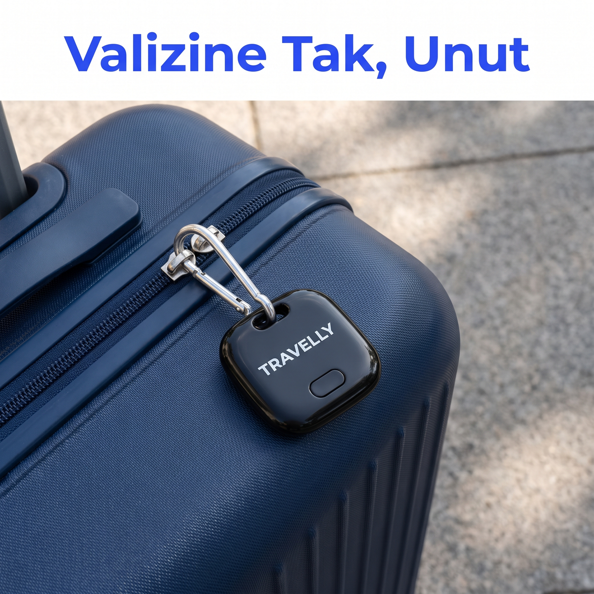 Valiz fermuarına takılı takip cihazı