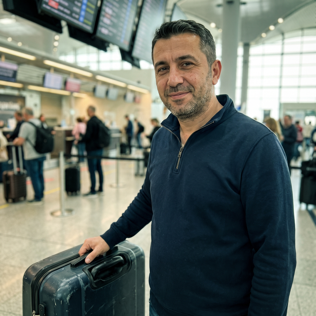 Müşteri fotoğrafı: havaalanında